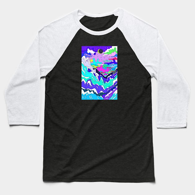 Colorful landscape Baseball T-Shirt by vswizzart